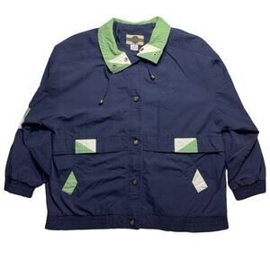 Out Brook Vintage Women’s Jacket Size Large Compass Buttons Windbreaker Pockets